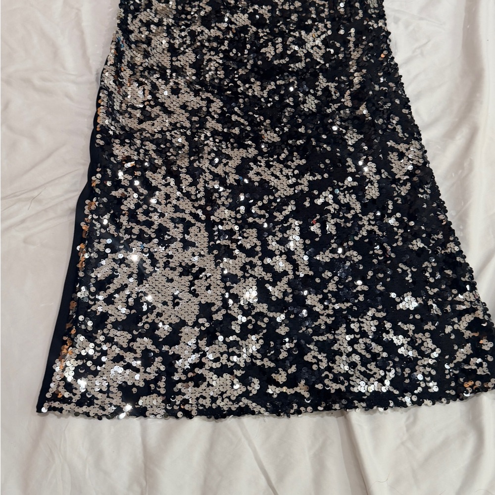 Sequin Black and Silver Women's Skirt
